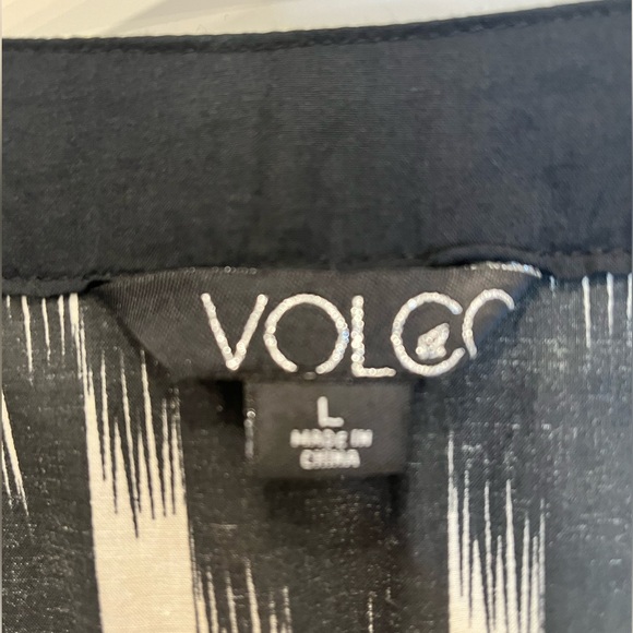 VOLCOM 👗Women’s Casual Cotton Midi Tie Back  Dress Blk/Wt Sz(L)(Buy Now Only) - Picture 4 of 8